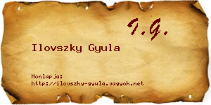 Ilovszky Gyula névjegykártya
